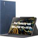 INFILAND Galaxy Tab S10+ Plus 2024/ S9+ Plus/ S9 FE Plus Case, Multi-Angle Stand Cover Compatible with Samsung Tab S10 Plus/ S9 Plus/S9 FE Plus 12.4 Inch [Auto Wake/Sleep],Navy (05-Blue)
