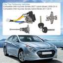DICMIC Full Lock Cylinder Set Key Ignition Start Barrel Compatible with 2009-2014 Hyundai Sonata 2011-2015 Hyundai Sonata Hybrid Replace# 81970-3SA00, 81250-3SA00