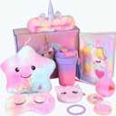 HYRIXDIRECT Unicorn Gifts for Girls Age 3 4 5 6 7 8 9 10 Years Old with Star Light Up Pillow Stationery Plush Diary Water Bottle Mirror Change Purse Bracelet Teen Christmas Birthday