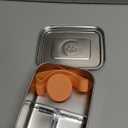 Everusely - Bento Box - Orange, 27oz / 0.8 L - Stainless Steel Lunch Box with Leakproof Condiment Container - 3 Compartment Snack Organizer for On the Go Meals - Freezer & Dishwasher Safe