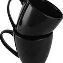 39oz Large Coffee Mug Ceramic Tea Cup for Office and Home Big Capacity with Handle set of 2(black)