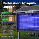 Solar Bug Zapper Outdoor, 30W Solar Powered Mosquito Trap, 4500V Fly Trap & Mosquito Killer, 6600mAh Battery, IPX5 Waterproof, Covers Up to 4000 Sq.Ft for Patio, Backyard, Garden