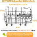 Upgraded 00770545 20007749 Dishwasher Lower Rack Replacement Part for Bosch Dishwasher Rack 100 Series 24" Dishrack SHX3AR75UC SHE3ARF5UC Bosch Ascenta Thermador Dishwasher Bottom Rack Basket Assembly
