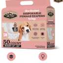 Dr Pol Dog Diapers for Female Dogs | Disposable Pet Diapers with Wetness Indicators | Adjustable Fit | Leak Protection & Super Absorbent | Perfect for Heat Cycles & Training Accidents | Pack of 50