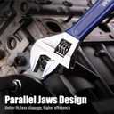 WORKPRO Adjustable Wrench Set, 6-inch, 8-inch, 10-inch, 12-inch Wide Jaw Wrenches with SAE and Metric Scales, Rubber Grip, Heat-Treated Steel for Home Repairs, Plumbing, and Garage Work