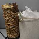 Set of 1 Rattan Table Lamps for Living Room with 2 USB Ports, 27In Tall Bedroom Lamp Costal Farmhouse, Rustic Woven Seagrass Bedside Nightstand Lamps for End Table, E26 Socket&Rotary Switch, No Bulb