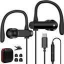 USB C Earbuds Wired Over Ear Headphones for iPhone 17 16 Pro Max Samsung S25 S24 Ultra A17 A16,Type C Sport Headphones Wired Earphones with Ear Hooks &Loop Microphone for iPad Pro Air Galaxy Z Fold 7