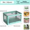 3-Pack Stackable Storage Bins, 50-Liter Collapsible Organizers with 3 Lids, Wheels, Foldable Collapsible Box for Outdoor Camping, Mixed Color