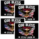 250 Years of American Anniversary Bumper Sticker - God Bless America Decal, for Cars for Cars Trucks Window Laptop Waterproof Decals (4PCS)