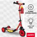 Huffy Toddler 3-Wheel Scooter for Kids, Multiple Colors & Licensed Character Graphics, Ages 3+, Durable Steel Frame, Wide Non-Slip Deck, Stable Lean-to-Steer Design, Light-Up Options, Girls/Boys