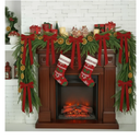 Suncalla 9 Ft Christmas Garland Artificial Norfolk Pine Garland with Velvet Bow Realistic Christmas Greenery Decoration for Mantle Staircase Banister Fireplace Wall Door Table