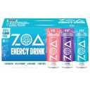 ZOA Zero Sugar Energy Drink Variety Pack, Sugar Free with Electrolytes, Healthy Vitamin C, Amino Acids, Essential B-Vitamins, and Caffeine from Green Tea, 18 12 oz cans, White Peach, Tropical Punch, Frosted Grape (EXP 10/11/26)
