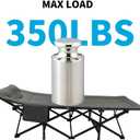 Northroad Camping Cot for Adults with Cushion and Pillow, Portable Folding Bed for Sleeping, Lightweight Tent cot with Carry Bag Supports 450 lbs (Grey), Large