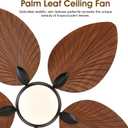 Wiviniya 52 Inch Tropical Ceiling Fans with Lights, Palm Leaf Outdoor Ceiling Fan with Light for Patios Porch Bedroom, Remote/APP Control, Reversible Quiet DC Motor, Dimmable LED, Light Brown