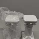 2Pcs White Roman Pillar Statues Greek Columns Candle Holder Mini Roman Pillar Greek Columns Mini Resin Decorations for Wedding Table Garden Home Decoration, 3.9" D x 7.5" W x 7.5" H