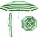 BANZ Cabana Beach Umbrella UPF 50 - UV Protection Foil-Lined Portable Outdoor Umbrella for Sand with Screw-in Base & Tilt Pole - Lightweight Beach Shade & Patio Umbrella with Bag, 66 inches x 78 inches