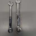 18 mm Ratcheting Wrench Set, 2 Pieces Metric Ratcheting Combination Wrench with 12 Point Design, 72 - Tooth Ratchet Spanner with Chrome Plating