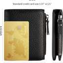 Small Wallet Women Soft Leather RFID Blocking Card Holder with Zipper Pocket Bifold wallet,Black