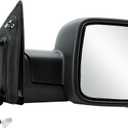 Passenger Right Side Door Mirror Electric Heated Glass Power Folding Textured Back Cover with Turn Signal Light and Puddle Light for Ram 1500 2500 3500 2009-2019, 1500 Classic 2019-2024, Standard