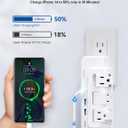 2 x ELEGRP Outlet Extender with 3 Rotating Surge Protector Outlets, Multi Plug Outlet Adapter with 3 USB Ports, Power Strip with Spaced Outlet Splitter for Home, Office, Travel, ETL Listed, White, 1 Pack