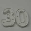 DyingSwan Led Light Up Numbers, 30th Birthday Decorations, Marquee Numbers Lights, Battery Powered Light Up Sign for 30 Decor Party (White)