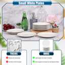 IJRPLM 6 Inch White Porcelain Dinnerware - 18 pcs Dessert/Salad Plates Set, Safe for Microwave & Dishwasher