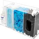 SEANADO Hand Sanitizer and Glove Holder Dispenser with Lid, Clear Acrylic 4 Compartments Hygiene Station for Disposable Face Mask, Shoe Cover, Hairnets - Wall Mount or Tabletop