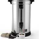 120 Cup Commercial Coffee Urn, 18l/4.8Gal Large Capacity Stainless Steel Hot Beverage Dispenser, Fast Brew/Rapid Extraction, Coffee Dispenser Hot Water Urn for Business, Catering, Party