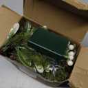 6FT Pre-lit Two-tone Olive Christmas Garland Battery Operated Artificial Greenery Winter Mistletoe Garland with Timer for Mantle, Stairs Railing, Patio, Table, Window, Front Door Holiday Decor