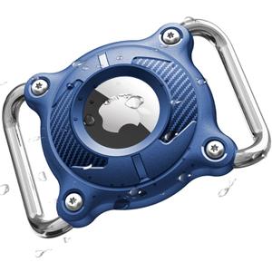 Airtag Dog Collar Holder | Airtag Dog Collar Waterproof - Airtag Holder for Dog Collar - Dog Airtag Holder with Removable Metal Loop, Light Weight fit Width3cm/ Thick4.5mm Air Tag Dog Collar, Blue, 1