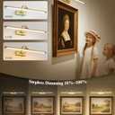 Picture Lights for Wall Battery Operated, Rechargeable Light for Pictures with Remote & Timer, Gold Art Light for Paintings 24 Inch Wireless Dimmable Cordless Gallery Frame Lights with 3CCT