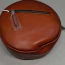 COOLCY Leather Crossbody Bags,Circle Purse Shoulder Bag, Fashion Round Handbag for Travel,Valentine's Gift for Women (Brown)