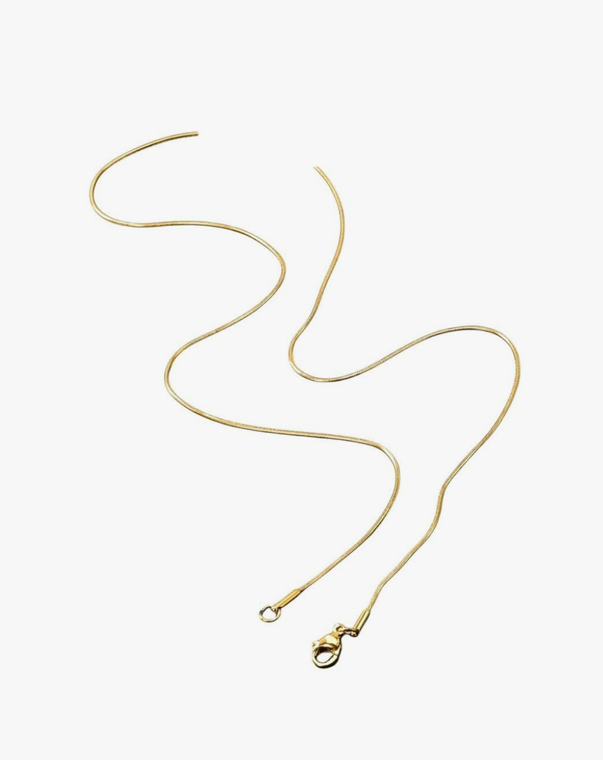New 2026 Unisex 1Pcs 1Mm Golden Plated Snake Chains Necklaces No Fade Basic Jewelry Stainless Steel Necklace For Pendants DIY Choker Fashion Trendy Accessories Creative Gift For Women And Men