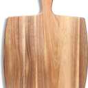 17"x13" Large Acacia Wood Cutting Board with Handle Big Wooden Charcuterie Boards Butcher Block Meat Cutting Boards for Kitchen Decor Bread Cheese Serving Platter Thick Teak Chopping Board Food Tray