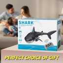 2.4GHz Remote Control Shark Toy for Pool, 1:18 Scale High Simulation RC Shark with Light & Spray Water, Electric Remote Controlled Swimming Water Pool Toys for 4 5 6 7 Year olds Kid Boys Girls