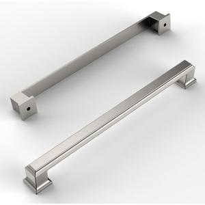 Amerdeco 10 Pack Brushed Satin Nickel Cabinet Pulls 7-1/2 Inch(192mm) Hole Center Cabinet Hardware Kitchen Cabinet Handles for Bathroom Drawer Pulls Dresser Pulls ZH0001