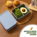 Layhit 2 Pcs Silicone Bento Box for Adults, 27 oz Bento Lunch Container Reusable 2 Compartment Lunchable Food Container for Women Men, Leak Proof Microwave Dishwasher Freezer Safe (Gray Blue,Green)