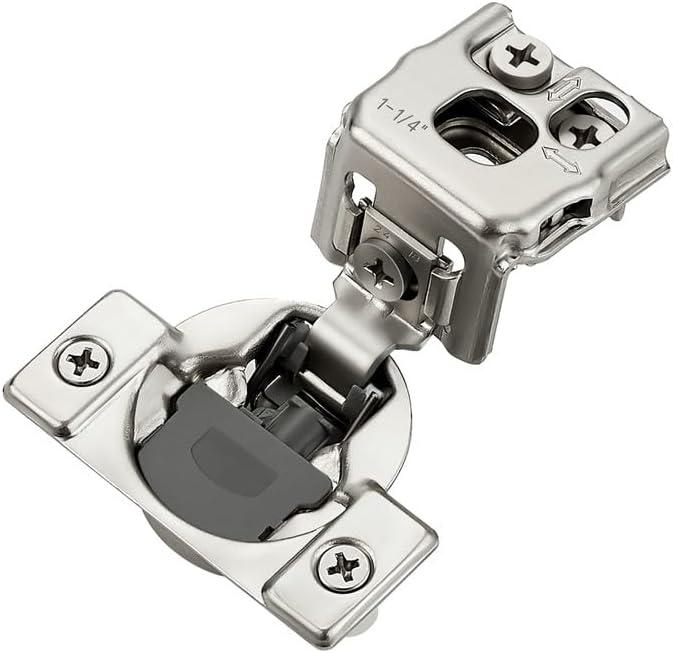 HOME EDIT 2 Pack 1 Pair 1-1/4 inch Overlay Soft Close Cabinet Hinges for Kitchen, Stainless Steel Three-Way Adjustable, Concealed Self-Closing Door Hinges