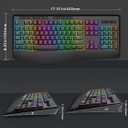 E-YOOSO RGB Wireless Keyboard, 3-Mode (2.4G/BT/USB), 9 Effects Backlits, Light Up Letters, Rechargeable Ergonomic Computer Silent Keyboard with Wrist Rest for Windows, Mac, PC, Laptop, Games