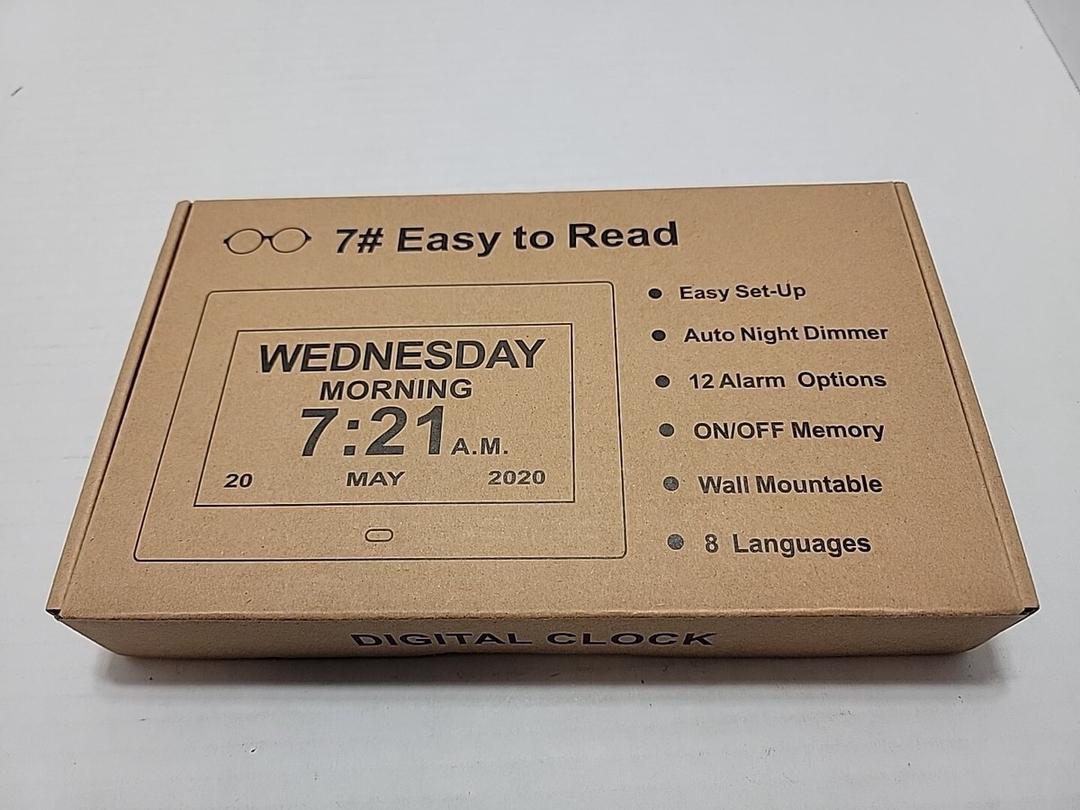 Clocks for Seniors - Digital Alarm Clock with Large Display | Medication Reminders | Desk/Wall Dementia Clock for Elderly with Easy Remote Control