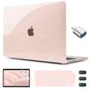 CISSOOK Cherry Pink Glitter Case for MacBook Air 13.6 inch 2026 2025 2024 2022 A3449 A3240 A3113 A2681, Bling Hard Shell Case with Keyboard Cover Screen Protector for MacBook Air 13 M2 M3 M4 M5
