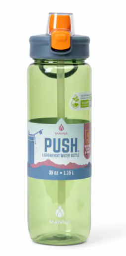 Manna® Push™ Water Bottle - Green