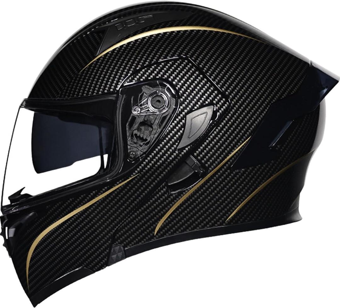 Motorcycle Helmet, Helmet with Bluetooth Headphones, Includes Mask and Gloves, Breathable and Comfortable, Durable Shell, Dot/ECE Approved, Suitable for Adults, Women and Men, XL, Black 