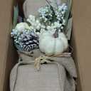 2 Styles & Timer Thanksgiving Table Decorations- 2 Pack 11 Inch Tabletop Maple Tree Thanksgiving Decor, Lighted Fall Tree with 20 LEDs Battery Powered Leafed Pumpkin Cones Berry Fall Decor for Home