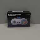 KIWITATA 2 Pack 2.4GHz Wireless Controller for SNES Original Console, Rechargeable Wireless Remote Gamepad Controller for SNES Super Entertainment System Console (Purple button)