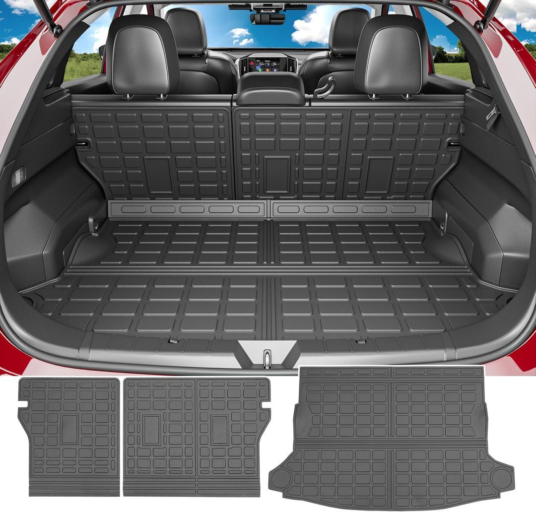 powoq Cargo Mat Compatible with 2024 2025 Subaru Crosstrek Impreza Trunk Mat Backrest Cargo Liner TPE Trunk Liner Replacement for 2024 2025 Subaru Crosstrek Accessories