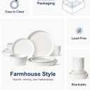 LE TAUCI Ceramic Plates and Bowls Set for 4, 12-Piece Ceramic Dinnerware Set, Farmhouse Dishes Set, Microwave & Dishwasher Safe, Stackable, 10" Dinner+8" Salad Plates+6" Bowls, White