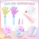 Lenwen 48 Pieces Pink Mermaid Party Noise Makers 24 Hand Clapper Noisemakers 24 Glitter Metallic Fringed Tassel Party Horns for Birthday Sporting Events Adults Carnival Games Rewards Cheer Supplies