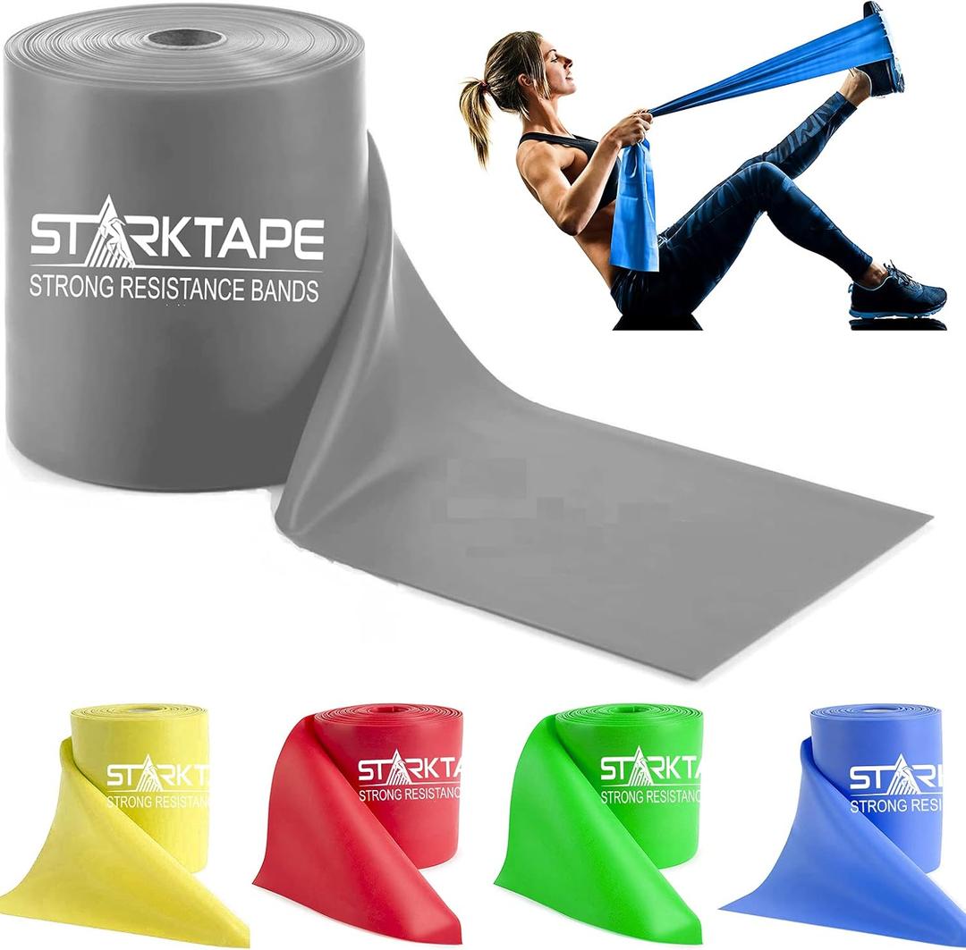 Resistance Bands Professional 8,16, 25, 50 Yards Bulk Rolls. Latex-Free Elastic Physical Therapy Band. No Scent, No Powder - Perfect for Home Exercise, Yoga, Pilates, Gym, Rehab, Workout (Gray - X-Heavy)