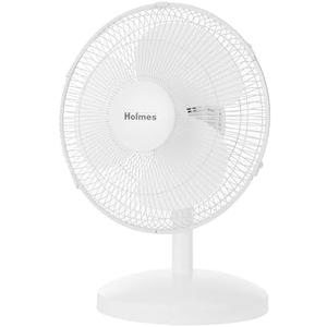 HOLMES 12" Table Fan, 75° Oscillation, 3 Speeds, 15° Adjustable Head Tilt, Ideal for Home, Bedroom or Office, White